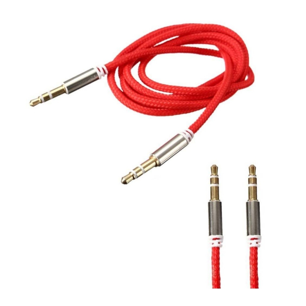 Cablu audio smart cu mufa jack 3.5 mm pentru Aux Red imagine