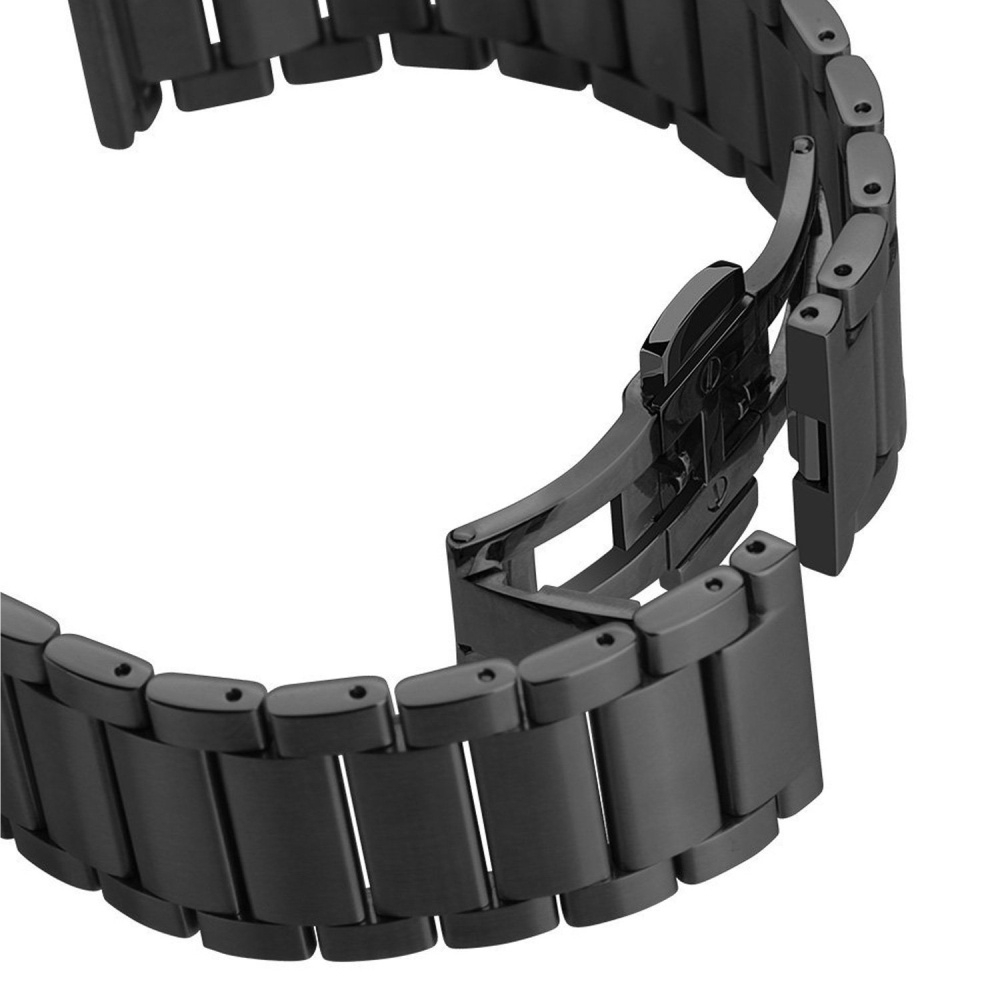 flute coach range Curea metalica neagra pentru Huawei Watch W1 cu prindere tip fluture