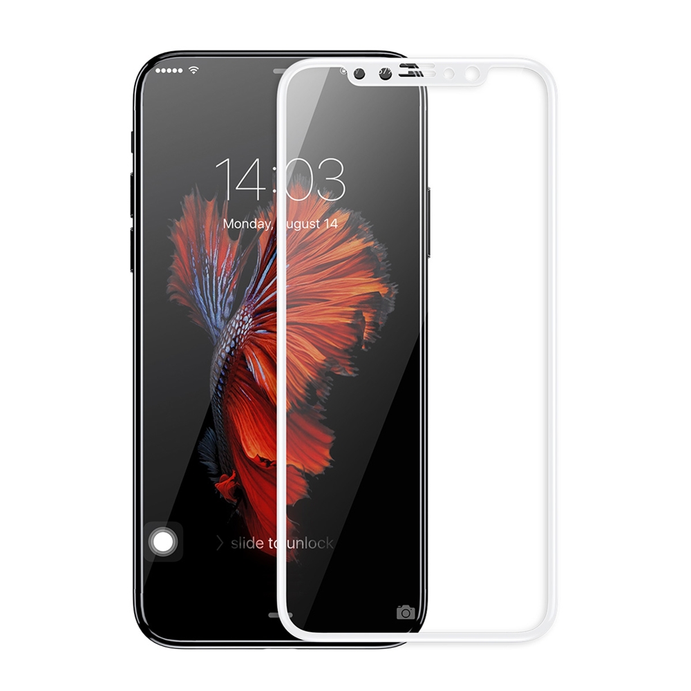 Tempered Glass - Ultra Smart Protection iPhone X Fulldisplay Alb - Ultra Smart Protection Display