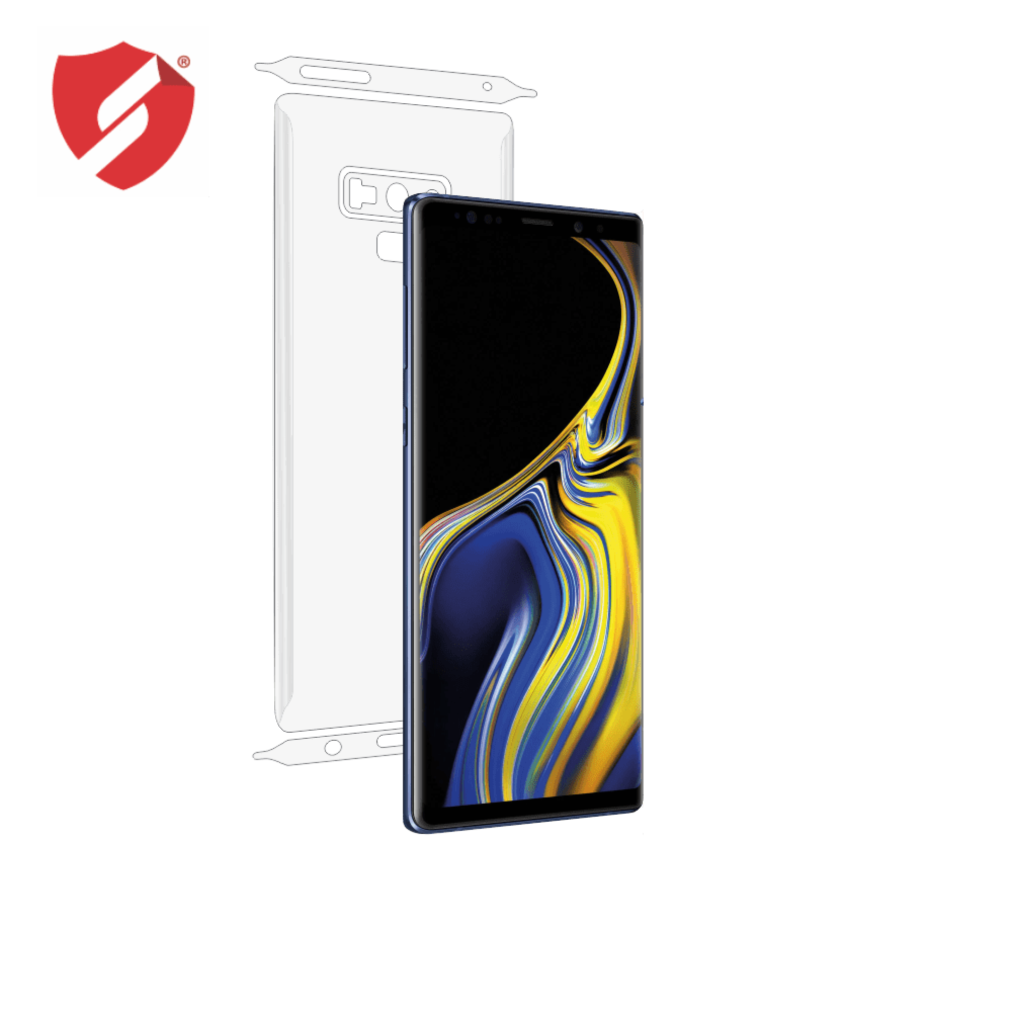 Folie de protectie Smart Protection Samsung Galaxy Note 9 compatibila cu carcasa Protective Standing Cover - doar-spate+laterale imagine