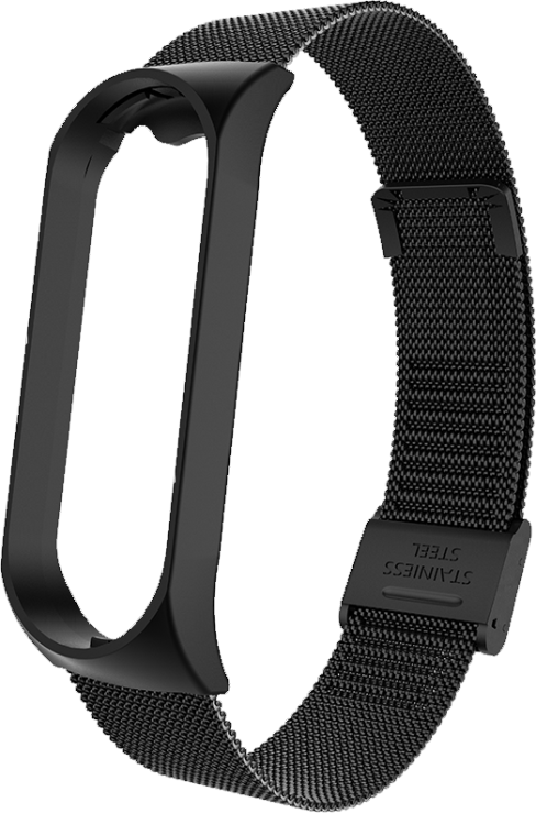 Curea Xiaomi Mi Band 5/6 metalica neagra cu catarama